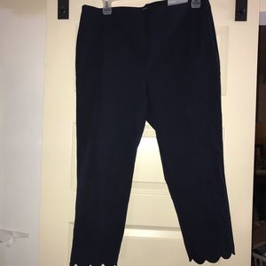 Navy blue crop slacks
